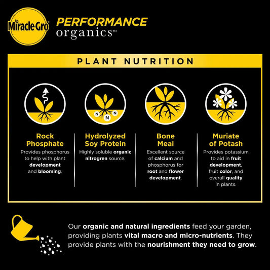 Miracle-Gro Performance Organics Edibles Plant Nutrition - Organic Plant Food Feeds Instantly, for Tomatoes, Vegetables, Herbs and Fruits, Promotes a Bountiful Harvest, 1 lb.