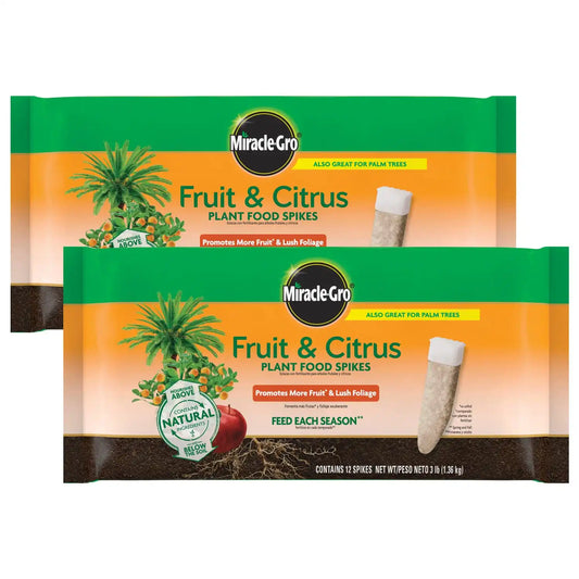 Miracle-Gro Fruit & Citrus Plant Food Spikes, 12 Spikes, 3 lb. (2-Pack)