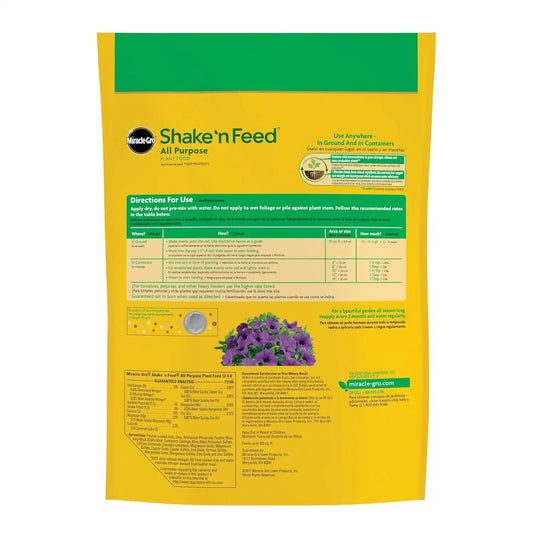 Miracle-Gro Shake 'N Feed All Purpose Plant Food - Outdoor and Indoor Plant Food for In-Ground and Containers, Feeds for up to 3 Months, 8 lbs. (Pack of 4)